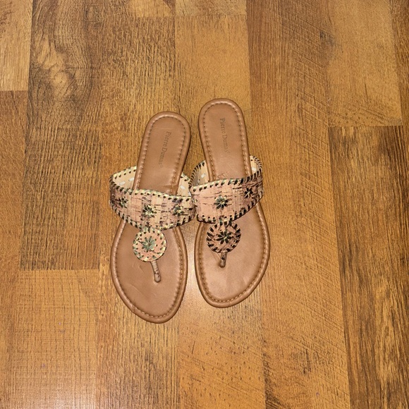 Pierre Dumas Cork & Gold Sandals - Picture 1 of 5